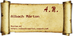 Albach Márton névjegykártya
