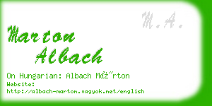 marton albach business card